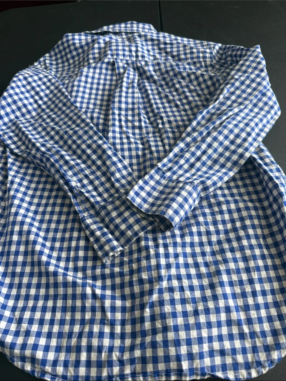 Ralph Lauren Boys Blue & White Gingham Button-Down Shirt with Pink Pony